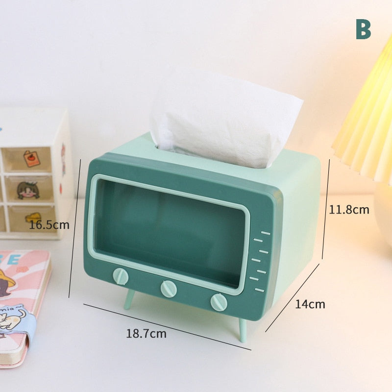 Cute Green Tissue Box & Phone Holder