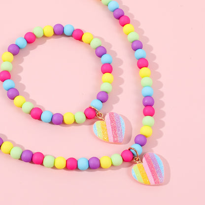 Kawaii Pastel Heart Jewelry Set
