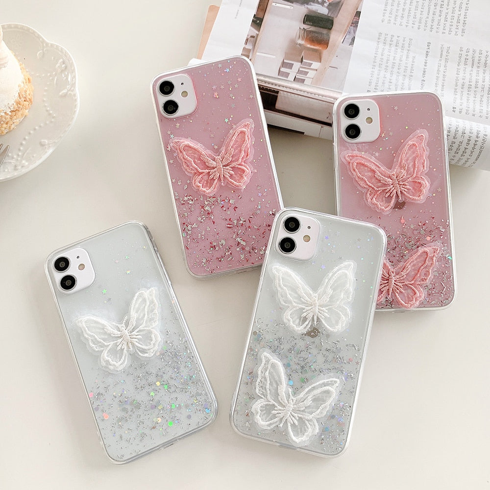 Kawaii Glitter Star Butterfly iPhone Cases