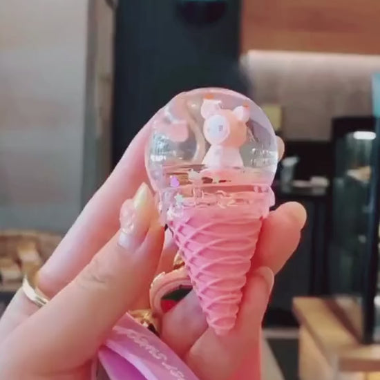 Kawaii Crystal Ice Cream Keychain Video