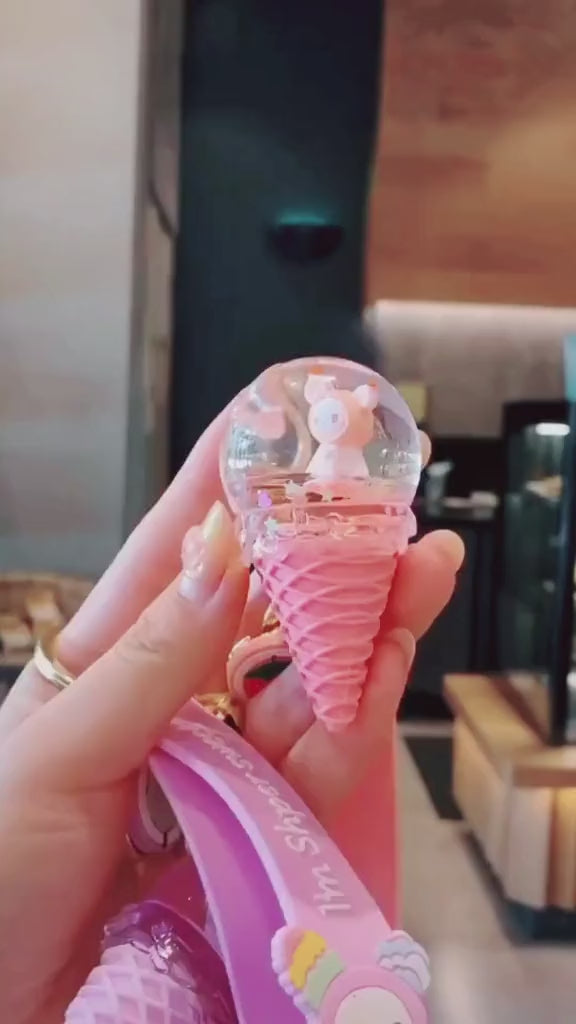 Kawaii Crystal Ice Cream Keychain Video