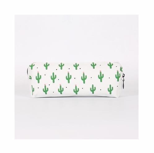 cute cactus pencil case 3pcs Cactus Printed Canvas Pencil Case Pen Bag Makeup Bag Pouch Creative Learning Product Stationery