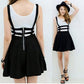 Model Wearing our Kawaii Black Suspenders Skirt