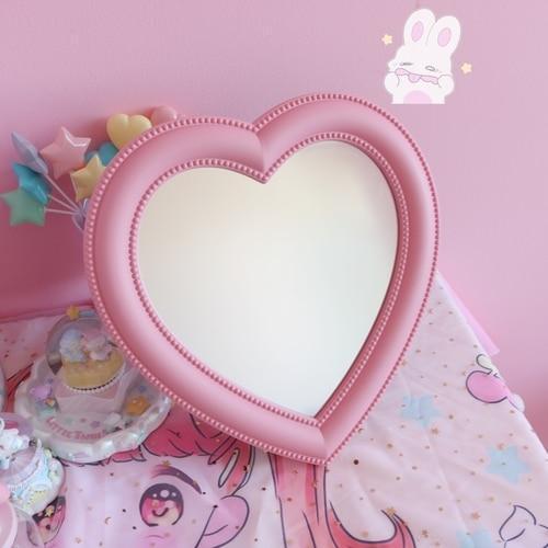 Kawaii Pink Heart Mirror