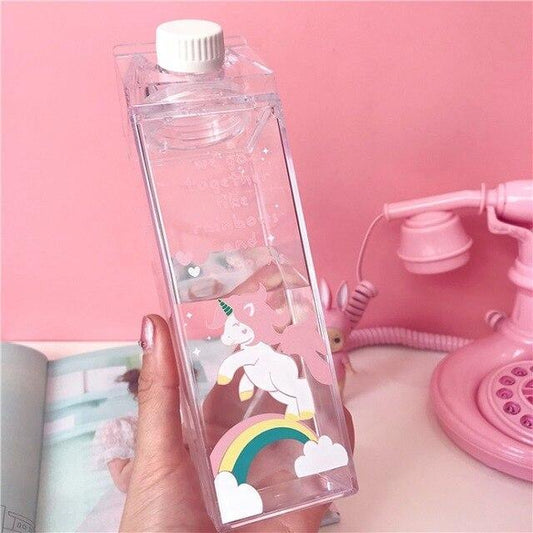 Kawaii Unicorn Over a Rainbow Water Bottle