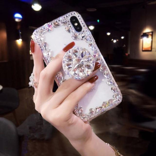 Kawaii Transparent Jeweled iPhone Case