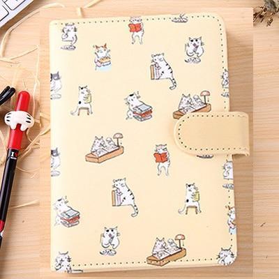 Cute Cat Journal in Tan