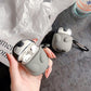 Kawaii Penguin Air Pods Case Open