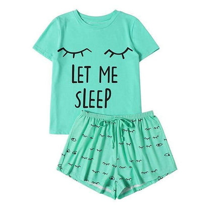 Kawaii "Let Me Sleep" Pajamas in Green