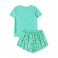 Back View of Green Kawaii "Let Me Sleep" Pajamas