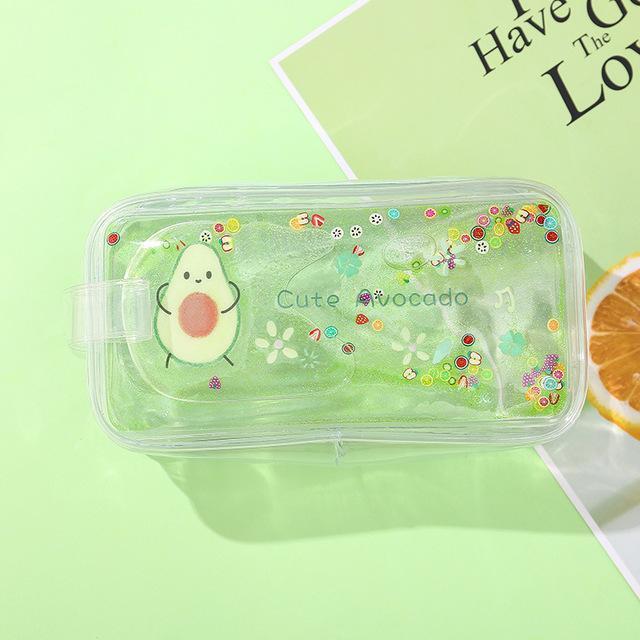 Kawaii Avocado Transparent Pencil Case