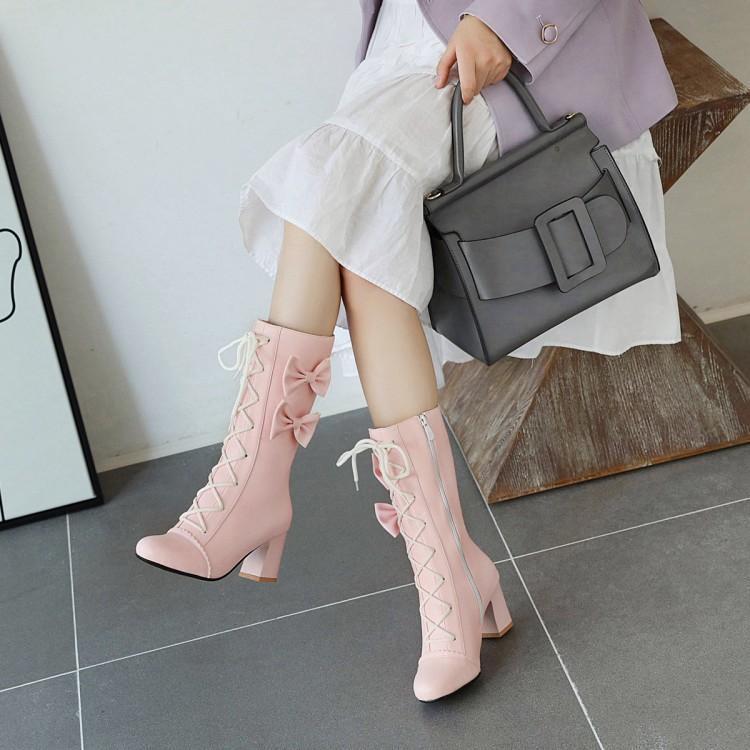 Sweet Lolita Lace-Up Boots with Bows