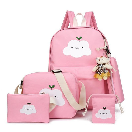 Kawaii Pink 5pcs / Set Cloud Backpack