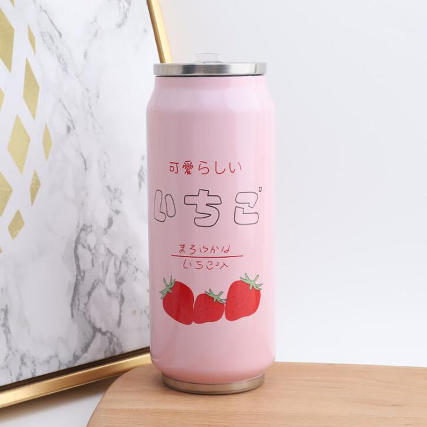 Kawaii Strawberry Insulated Water Bottle