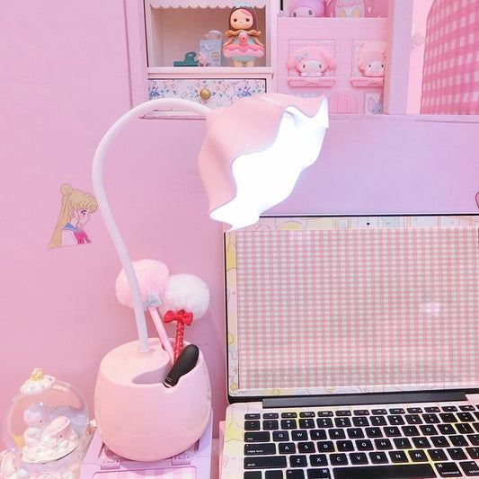 Kawaii Pink LED Lamp Pen Holder