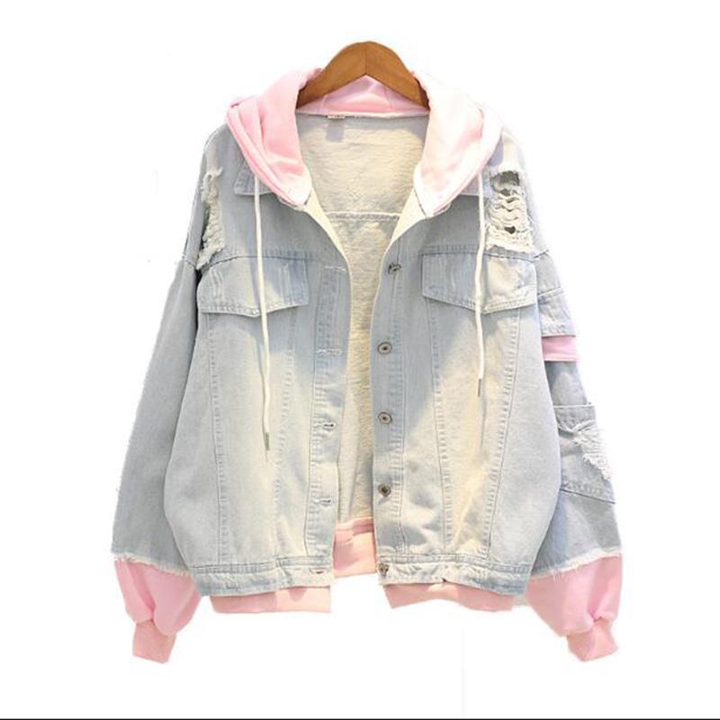 Kawaii Denim Hoodie Jacket