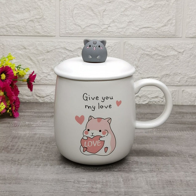 Kawaii Hamster Mug With Lid
