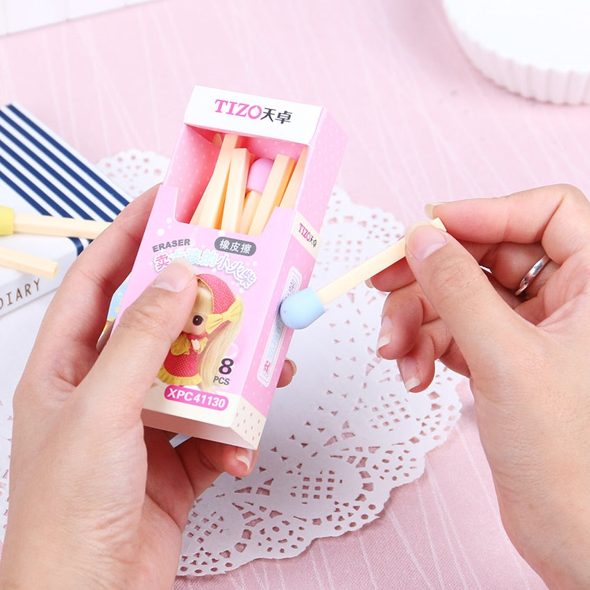 Kawaii Kawaii Eraser Matches in Pink Box