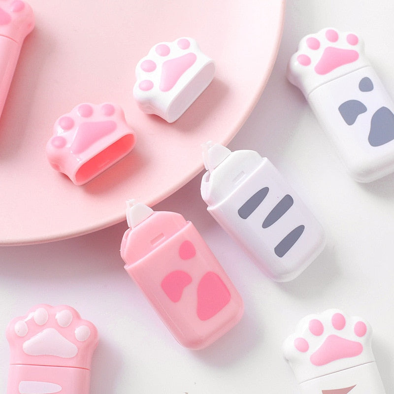 Kawaii Cat Paw Correction Tapes in Pink and White