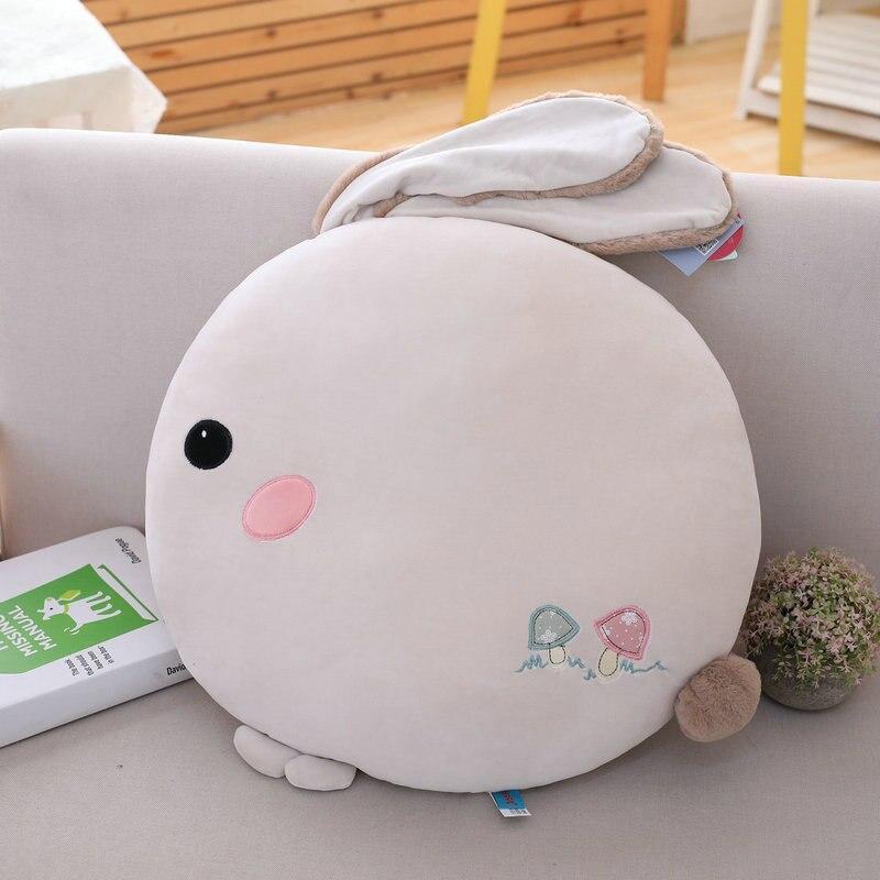 Kawaii Round Rabbit Pillow Plushie in White