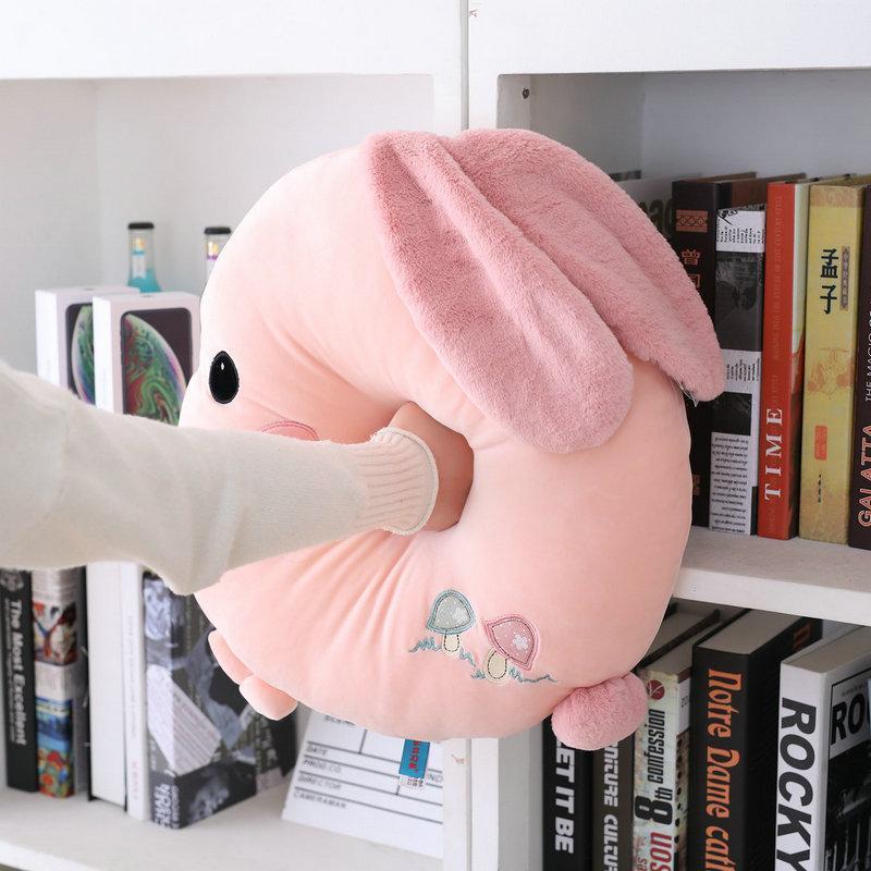 Kawaii PInk Round Rabbit Pillow Plushie