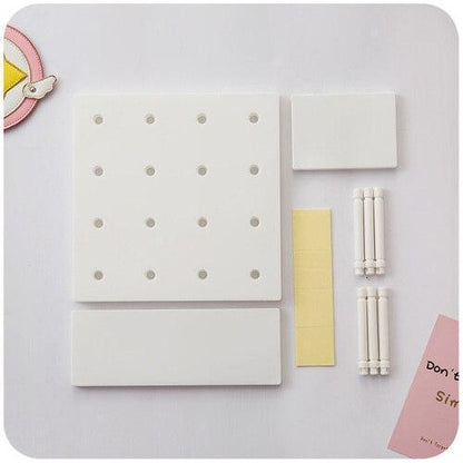 Kawaii White Wall Peg Board & Shelf Kit