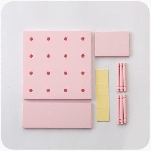 Wall Pink Peg Board & Shelf Kit