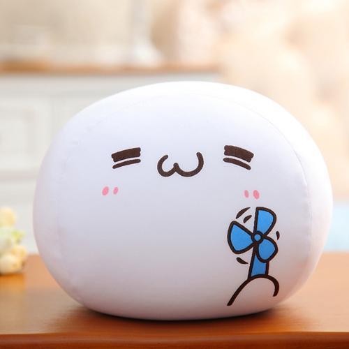 Kawaii Dumpling Pillow Plushie Holding a Fan