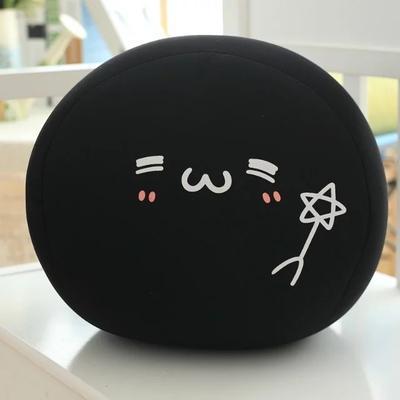 Kawaii Dumpling Pillow Plush in Black With a Star