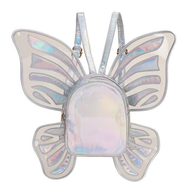 Cute Fairy Butterfly Backpack in Silver