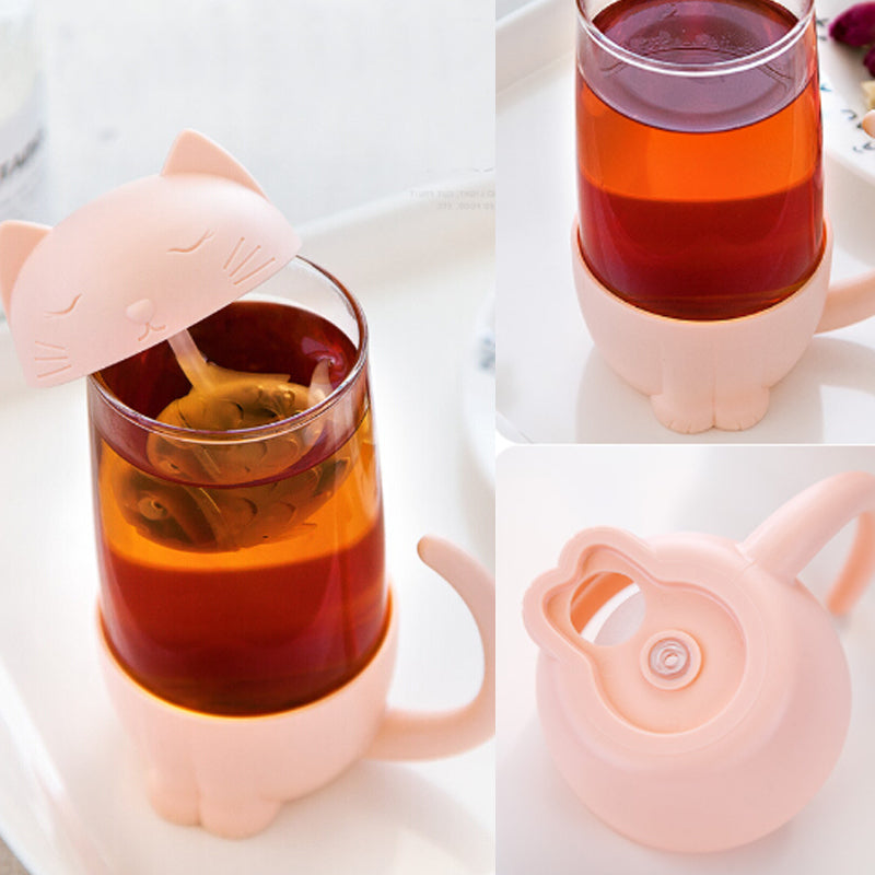 Pink Kawaii Cat Cup Tea Infuser