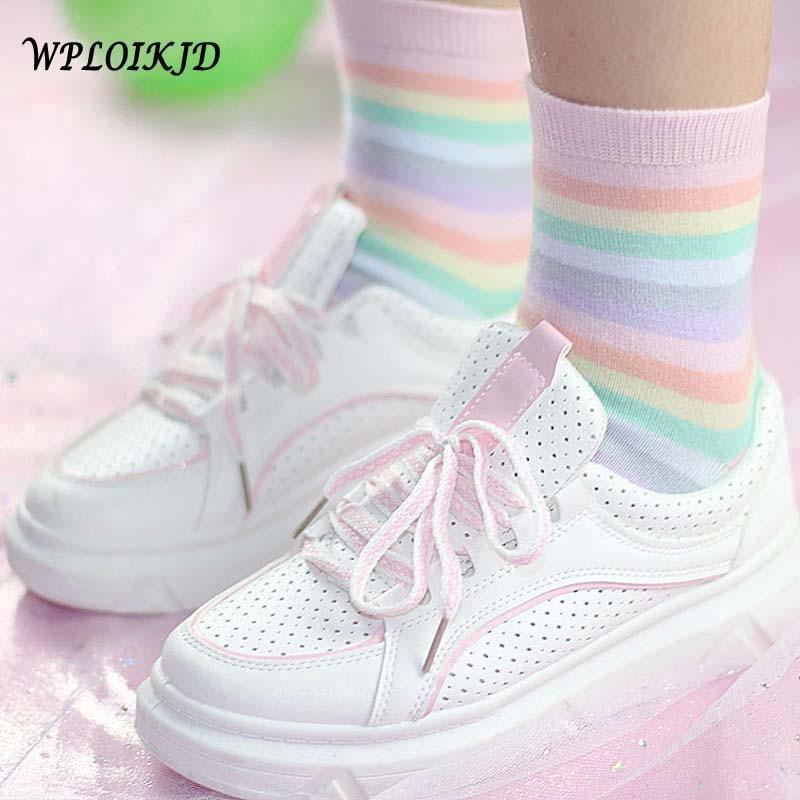 Kawaii Pastel Rainbow Socks