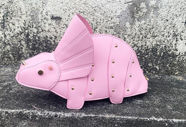 Kawaii Triceratops Purse in Pink