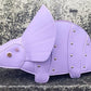 Kawaii Triceratops Purse in Purple