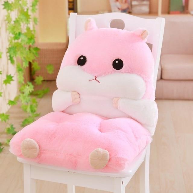 Pink Kawaii Hamster Seat Cushion