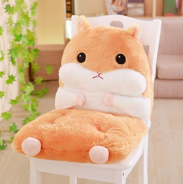 Kawaii Hamster Seat Cushion in Brown