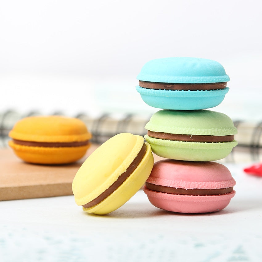 Kawaii Macaron Erasers Stacked