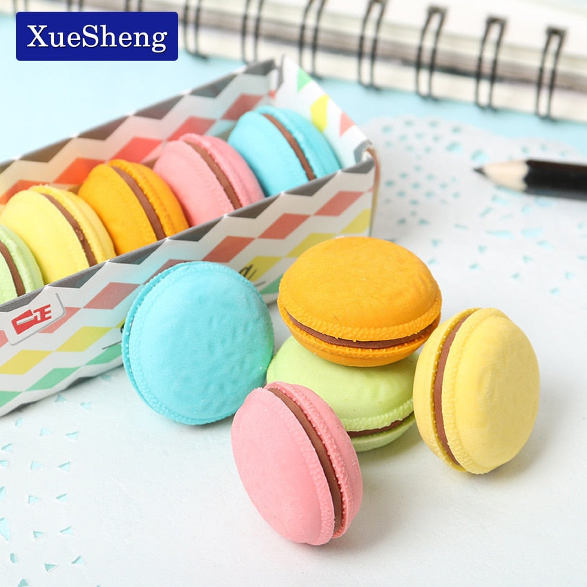 Kawaii Macaron Erasers in Multiple Colors