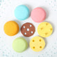 Kawaii Macaron Erasers Aligned in a Circle