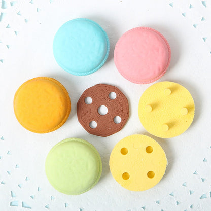 Kawaii Macaron Erasers Aligned in a Circle