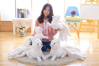 Girl With Four Kitsune Plushies