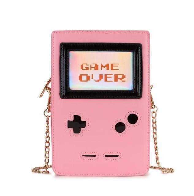 Kawaii Pink "Game Over" Shoulder Bag