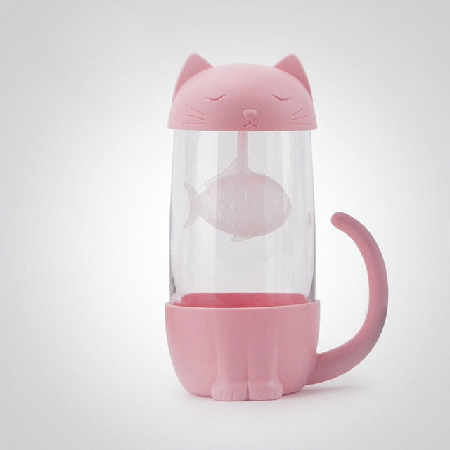 Kawaii Cat Cup Tea Infuser in Pink