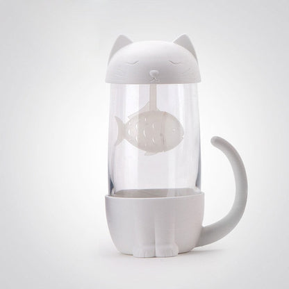 White Kawaii Cat Cup Tea Infuser