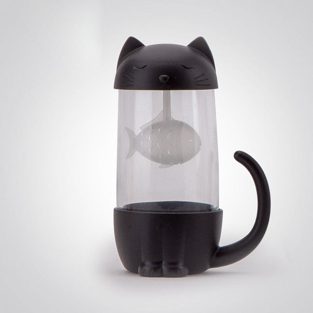Kawaii Cat Cup Tea Infuser in Black