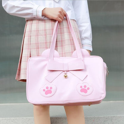 Kawaii Pink Bowknot Bear Handbag