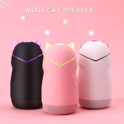 Kawaii Pink, White, and Black Cat Bluetooth Speakers