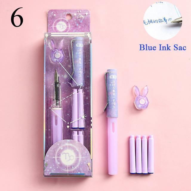 Kawaii Purple Bunny Zodiac Fountain Pen