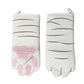 White With Stripes Kawaii Cat Paw Oven Mitts