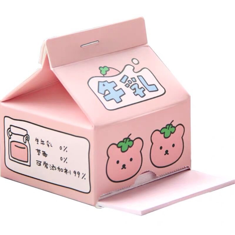Kawaii Pink Strawberry Milk Bear Memo Pad